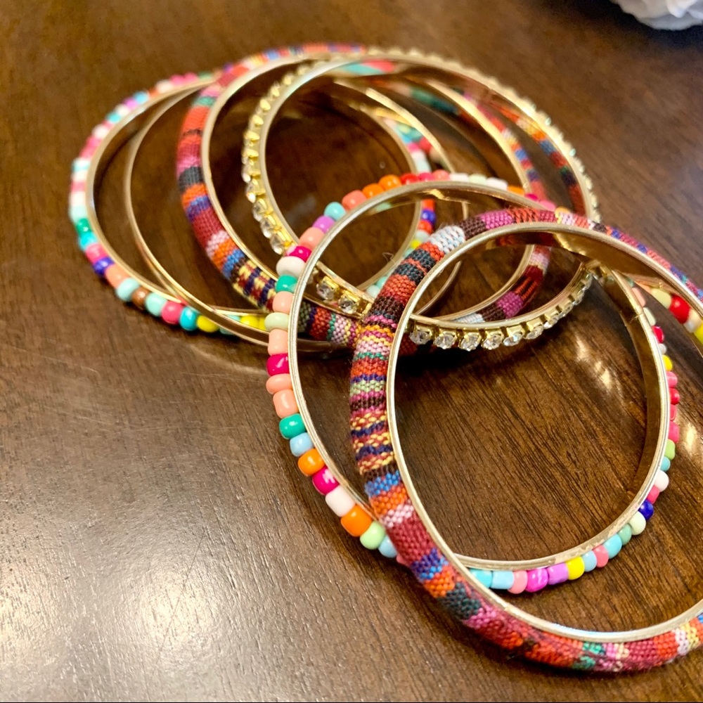 Multi Colored Gold Plated Bangle Set - image 7